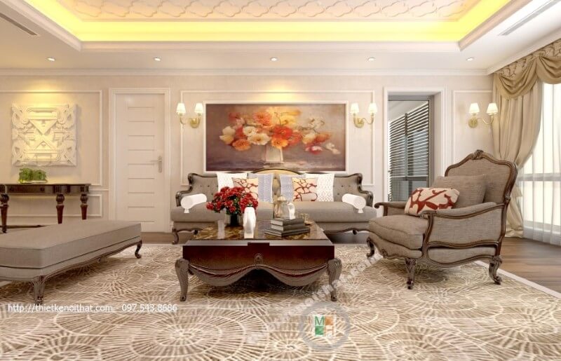 Sofa biệt thự tân cổ điển Sofa biệt thự tân cổ điển