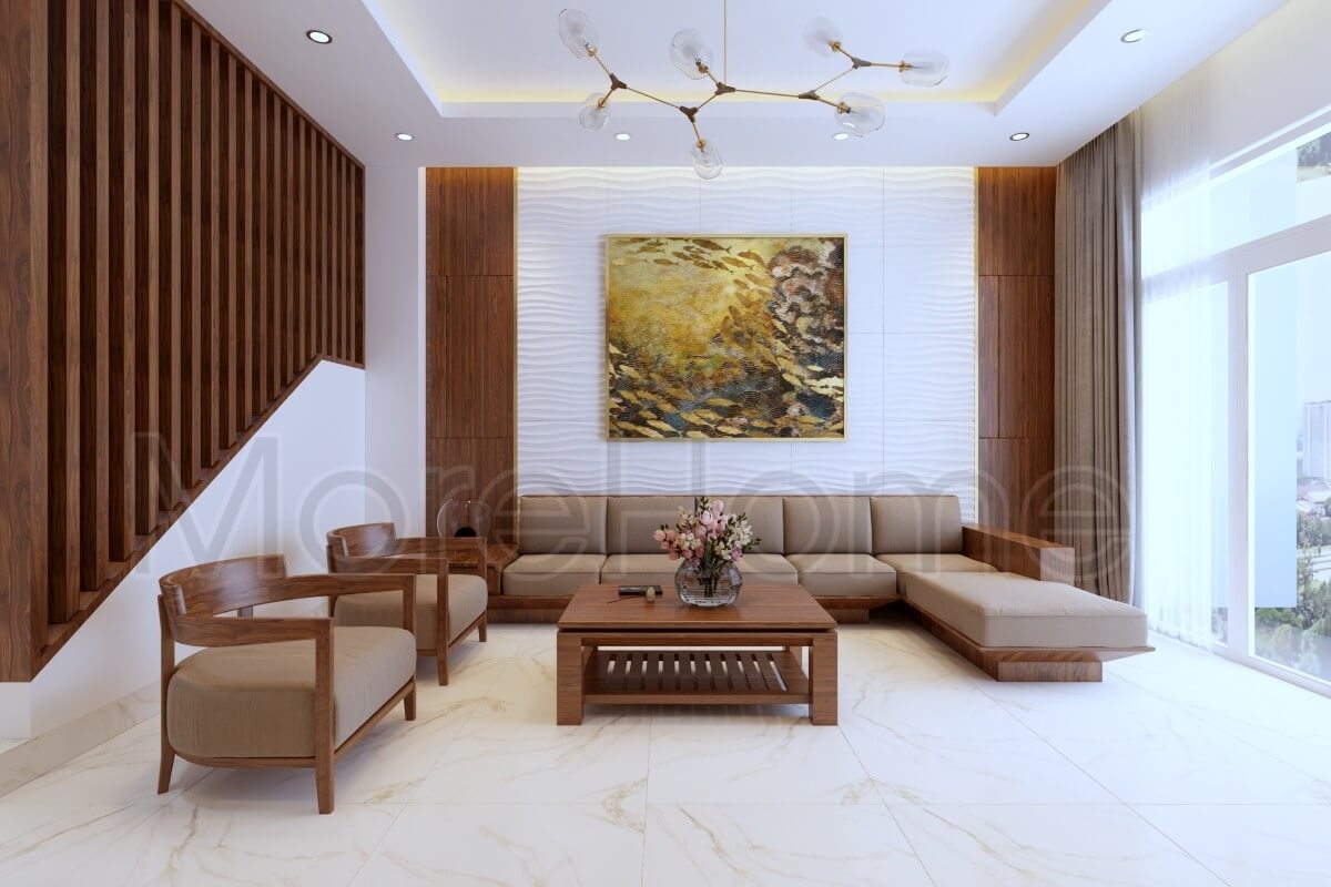 Thiết kế nội thất gỗ đẹp hiện đại cho nhà phố phong cách kiến trúc Nhật Bản hiện đại và tinh tế Khai thác các mẫu trang trí phòng khách độc đáo